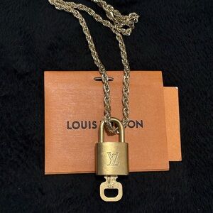 Louis Vuitton Gold Padlock Lock N Key #315 with 18’ Unbranded ROAP Chain